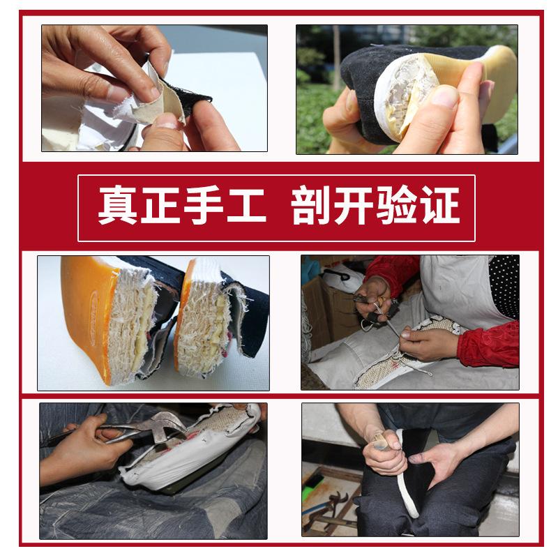 Handmade lasagna casual shoes cloth shoes men's summer middle-aged and elderly one-pedal beef tendon soft sole