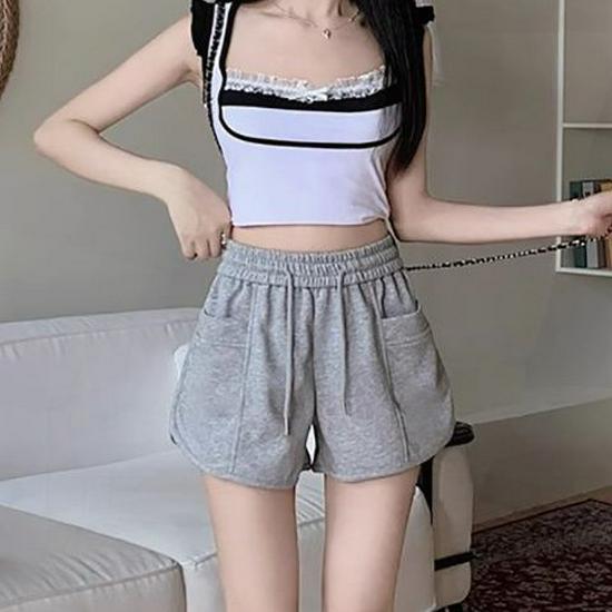 Pink Women s Casual High-Waisted Korean Style Summer Shorts XXXS