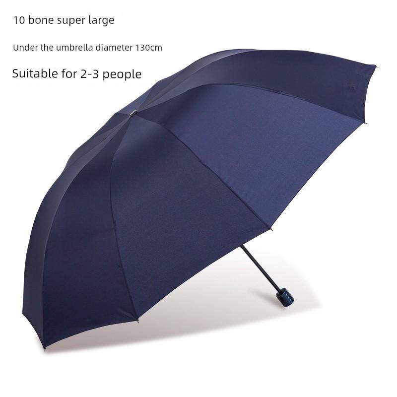 Large Umbrella for Men, Foldable Umbrella, Thickened Sun Umbrella, Student-Specific Sun Protection Umbrella, Black Rubber Reinforced Double-Person