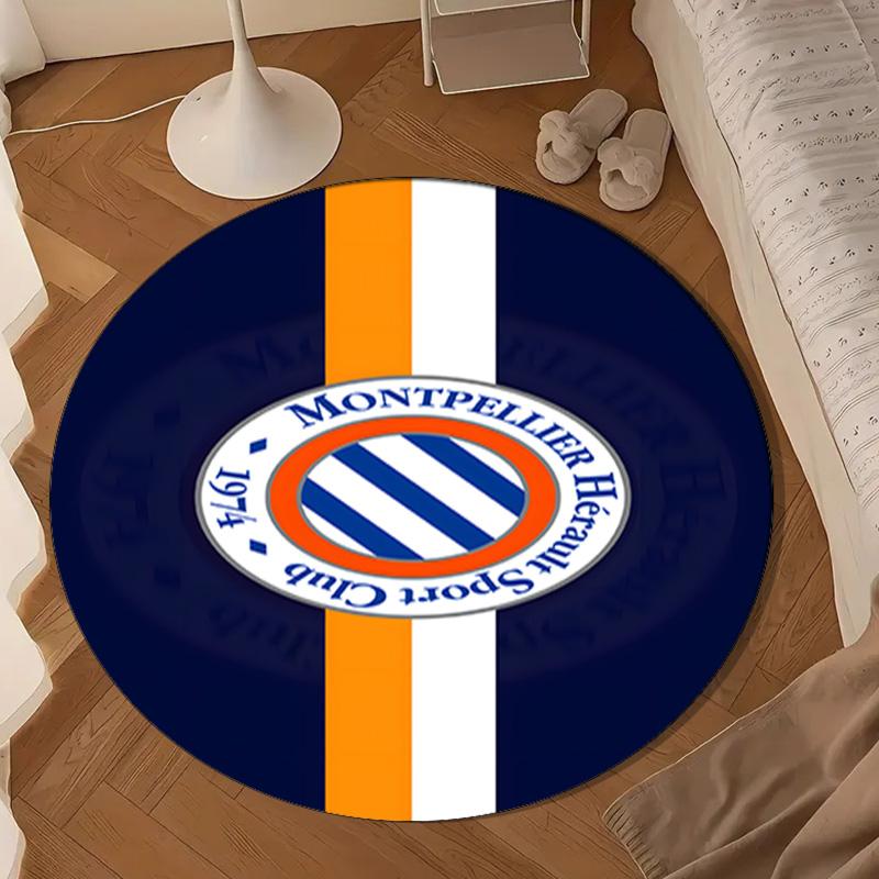 Montpellier Sc Crest Round mat Home Decor, Chair rug For livingroom,Bedroom, doormat home decor Birthday Gift Christmas Gifts