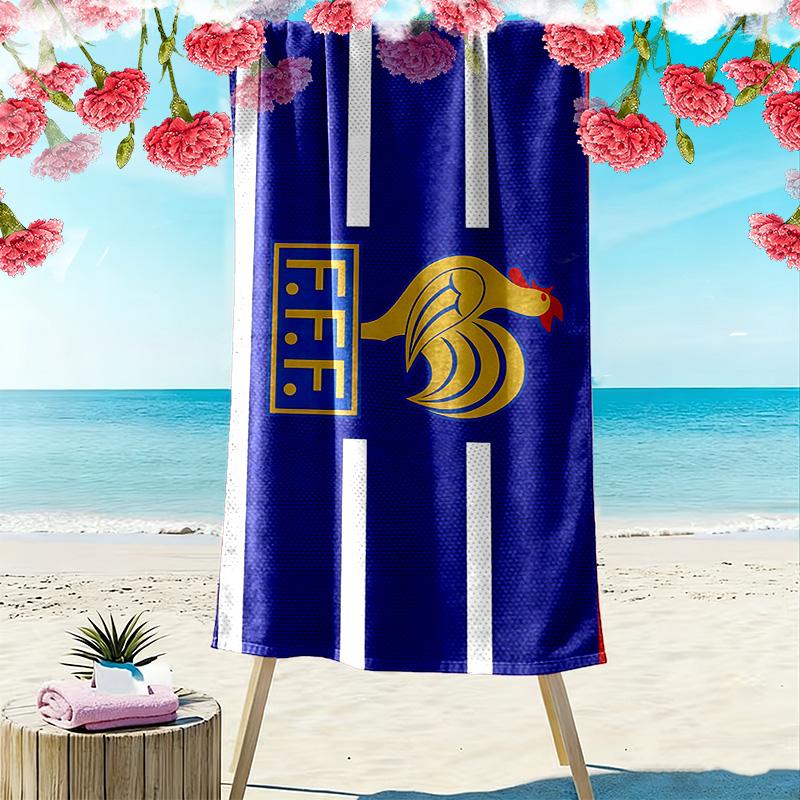 France National Football Team Print Beach Towel, Large Soft Quick Dry Towel for Beach Camping Swimming