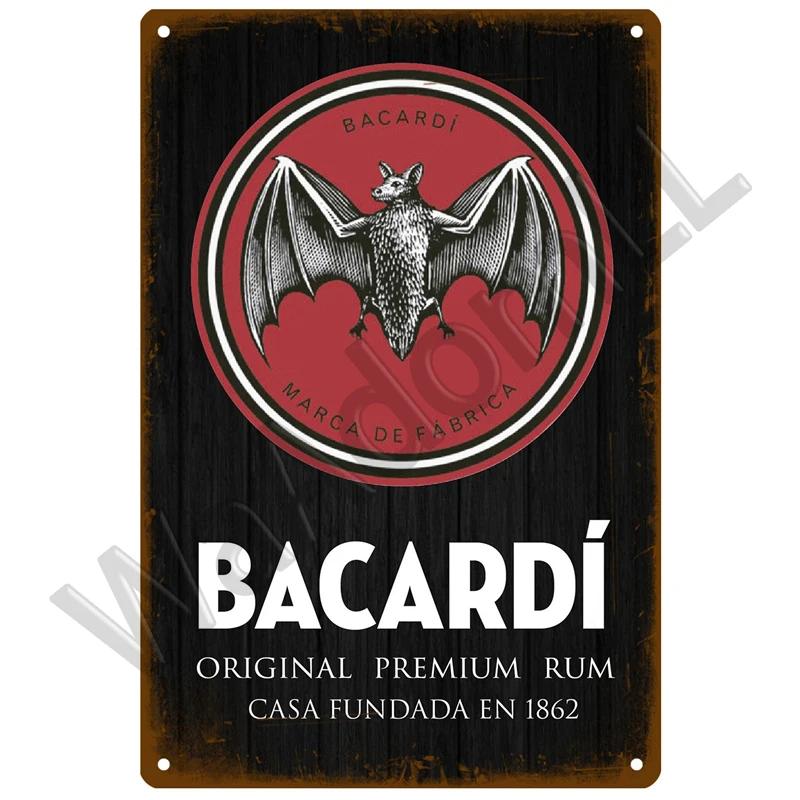 

Bacardi Beer Tin Sign Plaque Metal Sign Bar Poster Room Home Decoration Accessories Vintage Wall Decor On The Wall Mural Plate 20x30cm（7.8x11.8inch）