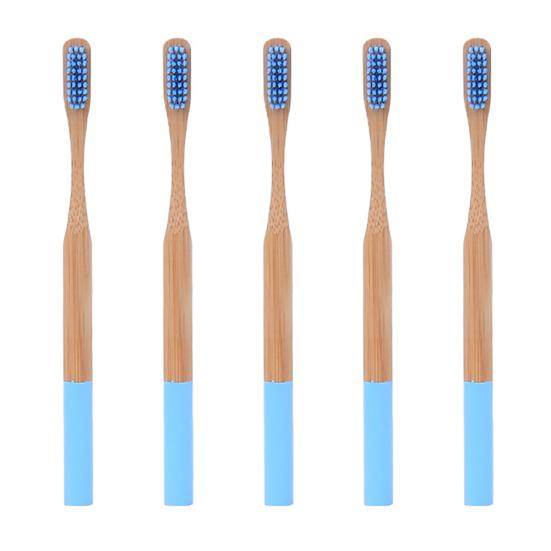5 Stücke Runde Bambus Griff Home Reise Erwachsene Weichen Borsten Zahnpflege Zahnbürste Verkauf Waren