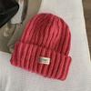 Big head circumference loose round face suitable wool hat women's winter warm face small knitted hat
