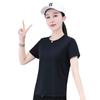 Damski letni T-shirt z krótkim rękawem z lodowego jedwabiu, szybkoschnący, oddychający, na zewnątrz, casualowy, sportowy, luźny, cienki top z półrękawem