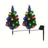 2pcs Solar Mini Christmas Tree Sign Stake Lights – matches the image
