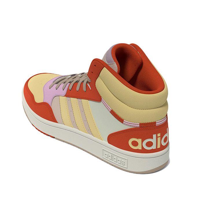 Adidas Neo Hoops 3.0 Mid Durable High-Top Sneakers Women Sneakers Orange Yellow FZ6573
