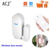 Tuya WiFi Door Sensor for Smart Home Window Open/Closed Detectors Burglar Alarm Remote Control Work With Alexa Google Assistant