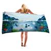 Underwater World Series Digital-printed Polyester Superfine Fiber Double-sided Fleece Beach Vacation Bath Towel, Beach Towel