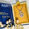 925 Sterling Silver Stylish Simple Round Zircon Necklace Birthday Party Anniversary Gift Daily Wear