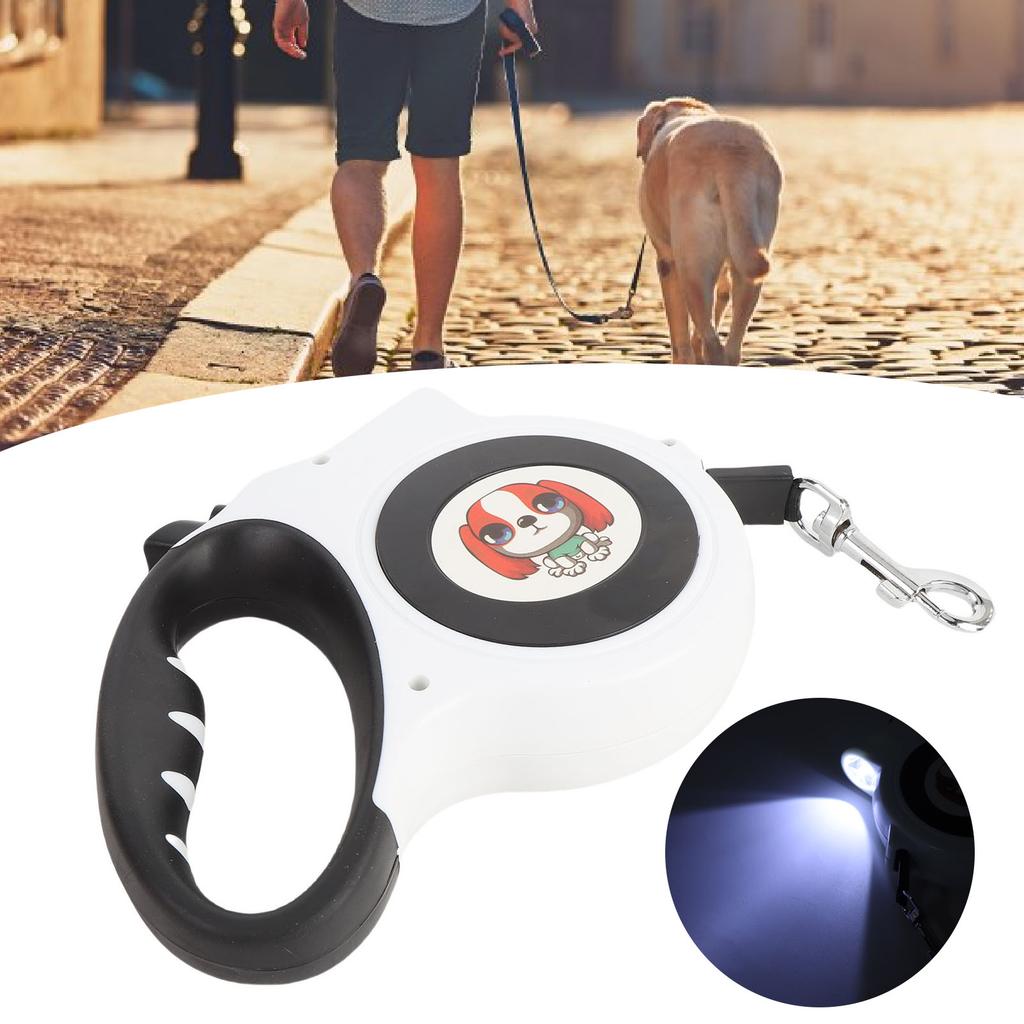 Retractable Dog Leash 16.4FT Anti Tangling Automatic Telescopic Tractor Dog Leash with LED Light for Night Walks