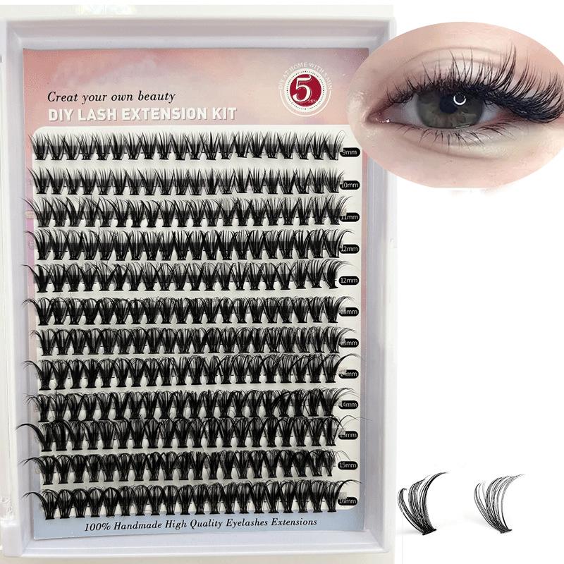 Eyelash Book: Large Capacity False Eyelashes Pack with 640 Clusters in 30D/40D/50D Styles