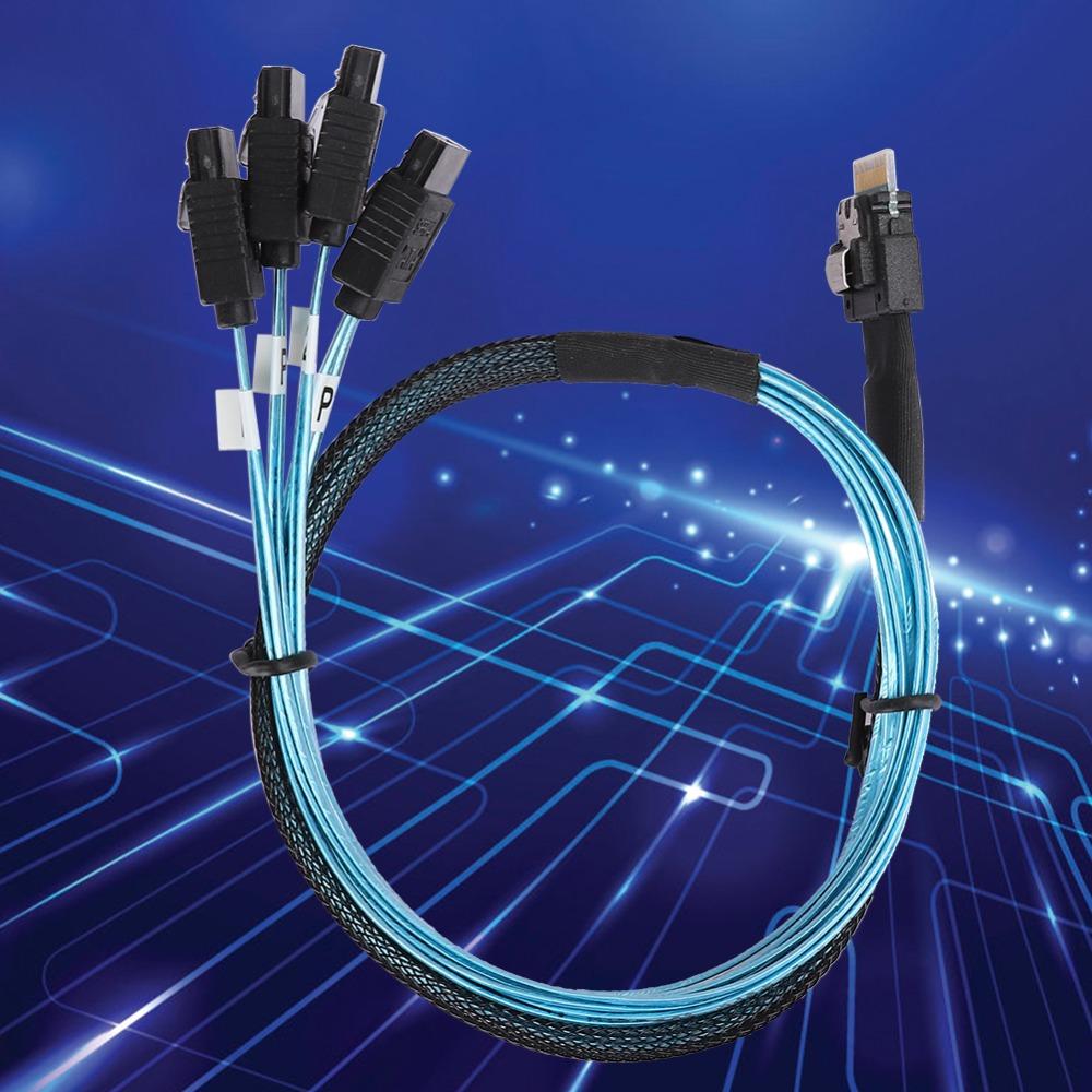 12Gbps SFF‑8654 to 4 x Satas  Cable 38p Server Data Transmission Cable Connecting Line  Computer