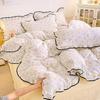 Korean Princess Cloud-like Crinkled Gauze Lace Cotton Bedding Set