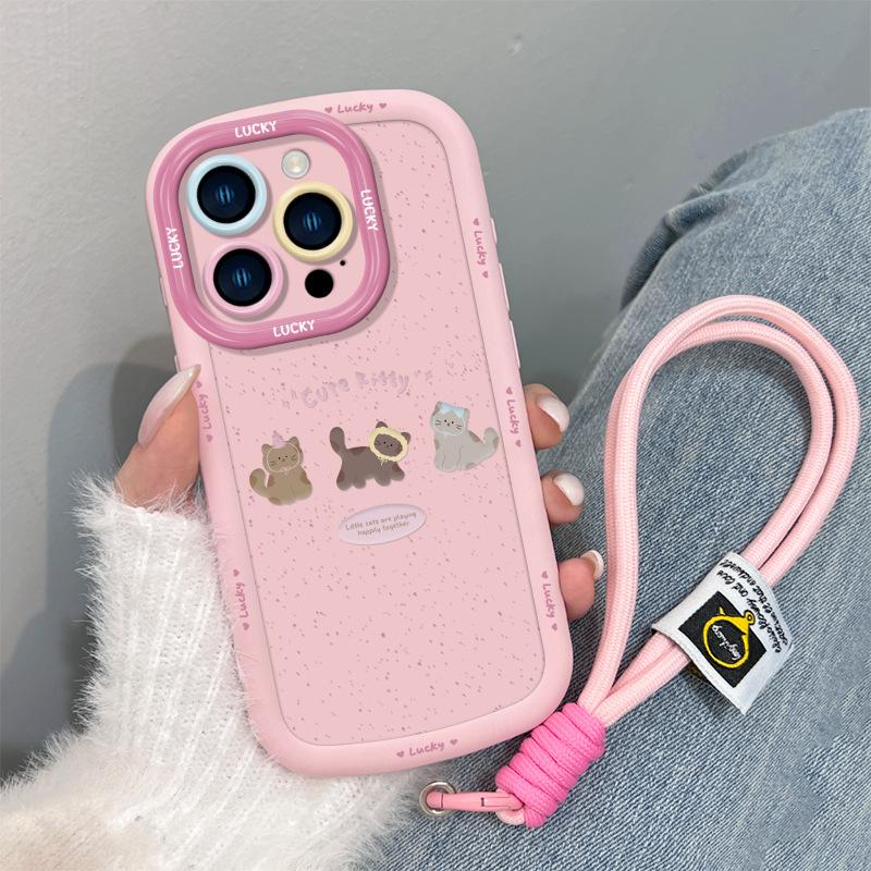 

Coffee Kitten Suitable for Apple 15 Mobile Phone Case New Iphone14promax Simple 13 Women s Lanyard 16 8p iPhone 12 Pro