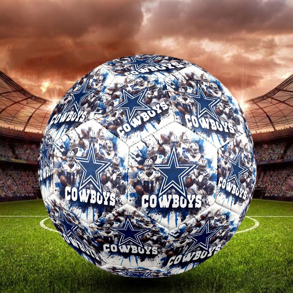 Dallas Cowboys Print Size 5 Soccer Ball, Standard Match Football for Sports Game and Team Practice, Ideal Gift for Soccer Fans