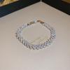 Korean Double-Layer Zircon Bow Bracelet: Chic Luxury Jewelry for Women