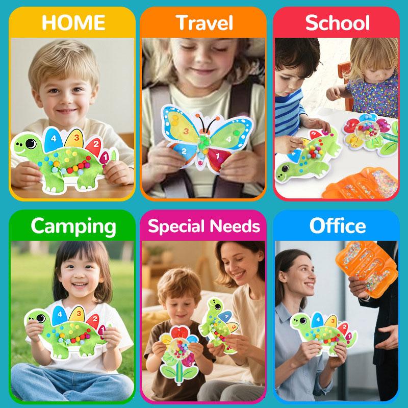 4-Color Sensory Toy Montessori Educational Playset For Kids - Fine Motor Skills Development Learning Game Gift