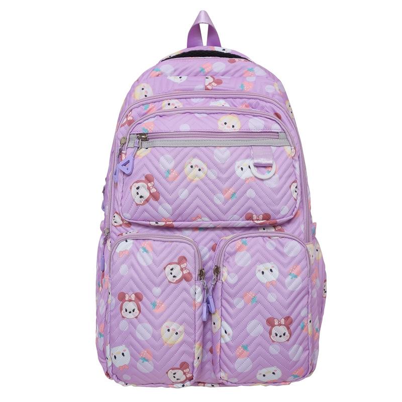Stylish small fresh printed student backpack trendy cute lightweight backpack junior high school large capacity schoolbag