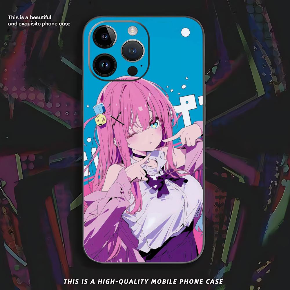 Bocchi the Rock Hitori Goto Phone Case For iPhone 17 16 E 15 14 13 12 11 XS XR Plus Mini Pro Max Soft Black Shockproof Cover
