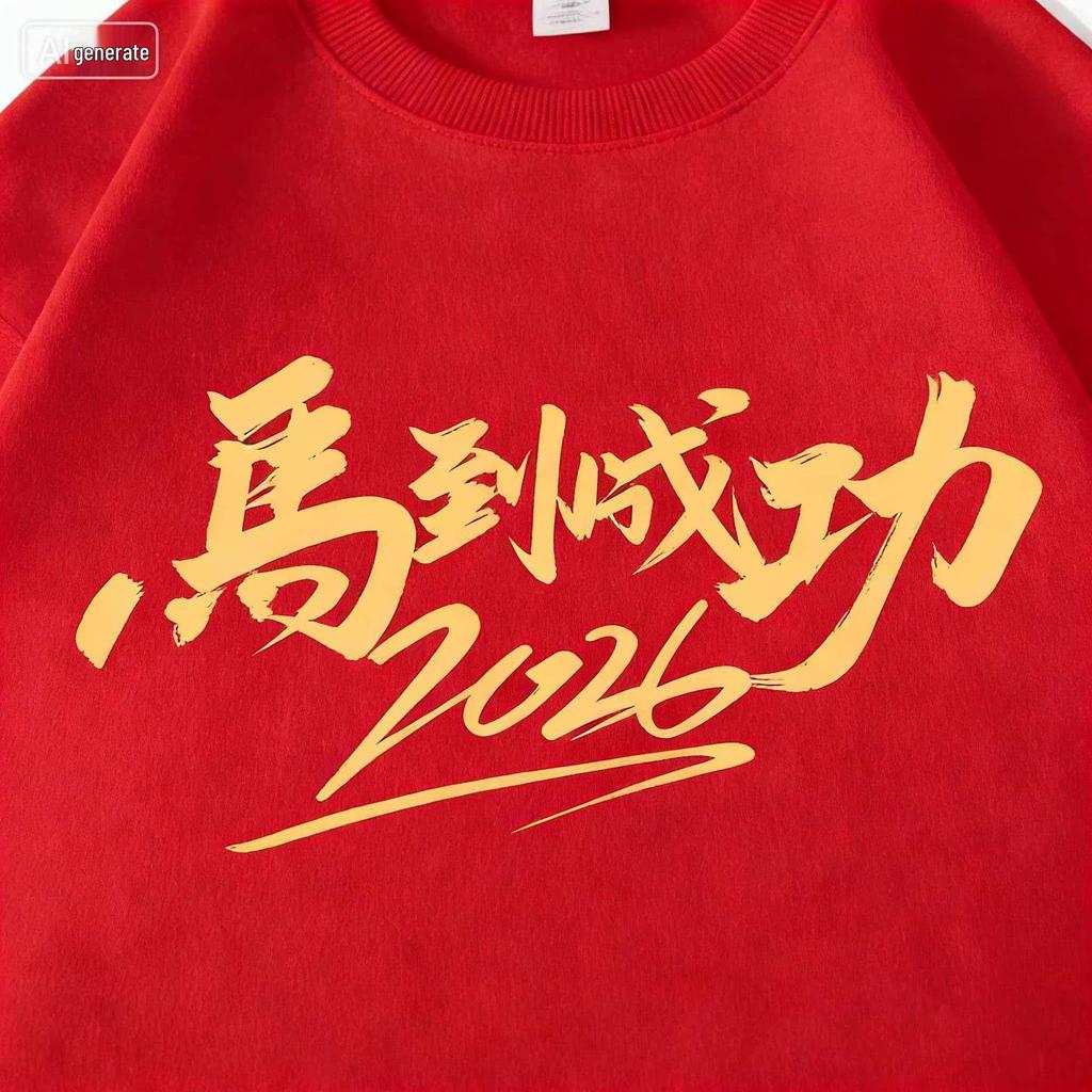 2026 Year of the Horse Red Hoodie - Festive Unisex Sweatshirt