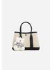Braune & Schwarze Kuhfell Canvas Crossbody Tragetasche