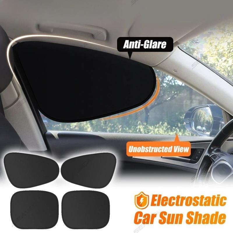 Electrostatic Sun Visor for Car Side Window 4-Layer Sun Shade Curtains Anti-Glare UV-Blocker Auto Sun Protection Cover