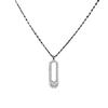 925 Sterling Silver Moissanite Pendant Paperclip Necklace for Women - Simple Fashionable Clavicle Chain
