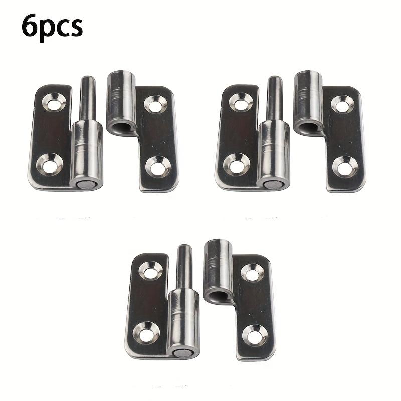 6Pcs Detachable Hinges - 304 Stainless Steel, Left-Hand Pull-And-Slide Joint Design Classic Style Durable Metal Hardware Accessories Ensures Safe