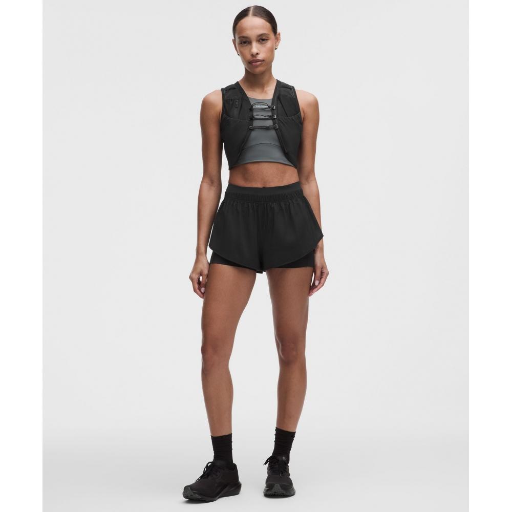 Lullulemon Translucent Two-In-One High-Rise Shorts 3-Inch Blk