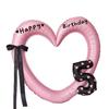 Pink Big Heart Photo Frame Balloon - Aluminum Film Birthday Decoration for Children's Party, First Birthday Photo Props