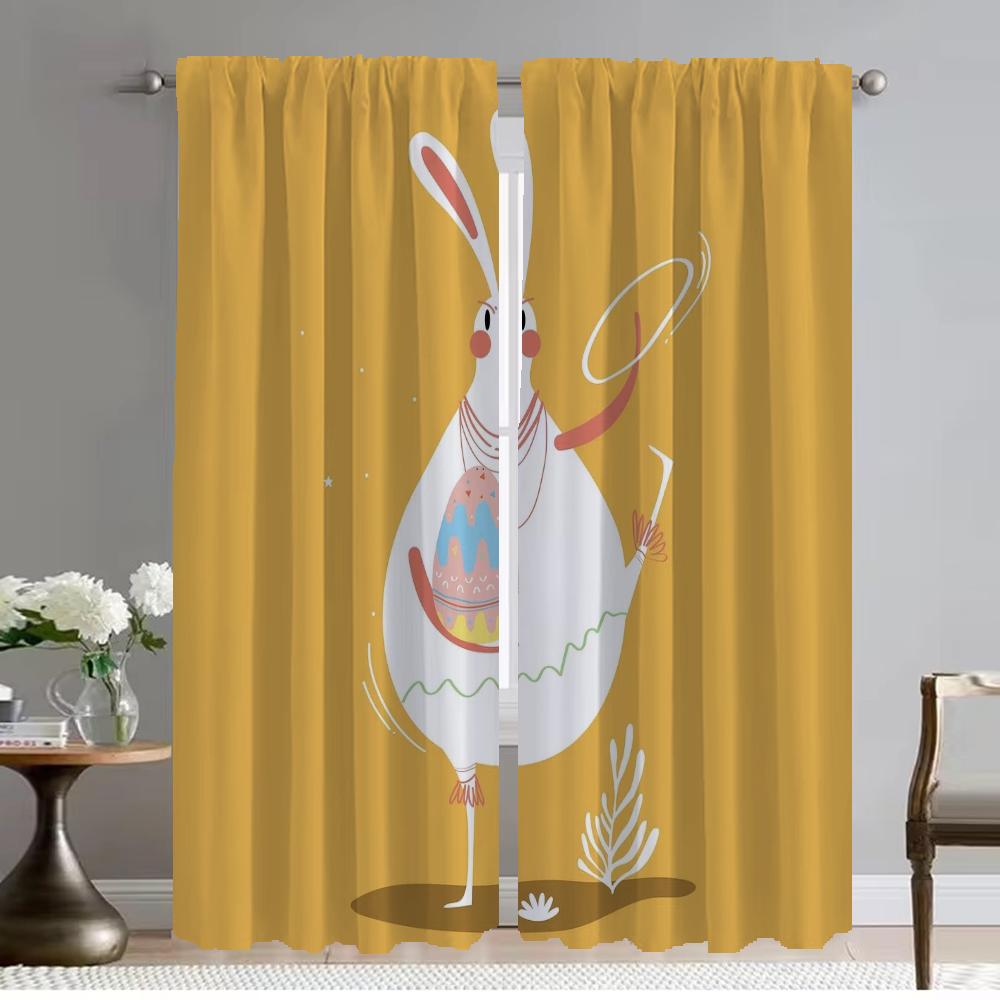 

Элегантные шторы для комнаты, 2 шт., для празднования Пасхи, для домашнего интерьера, шторы для камеры, затемняющие шторы, тюль для спальни W50xH70cmx2pcs-CL