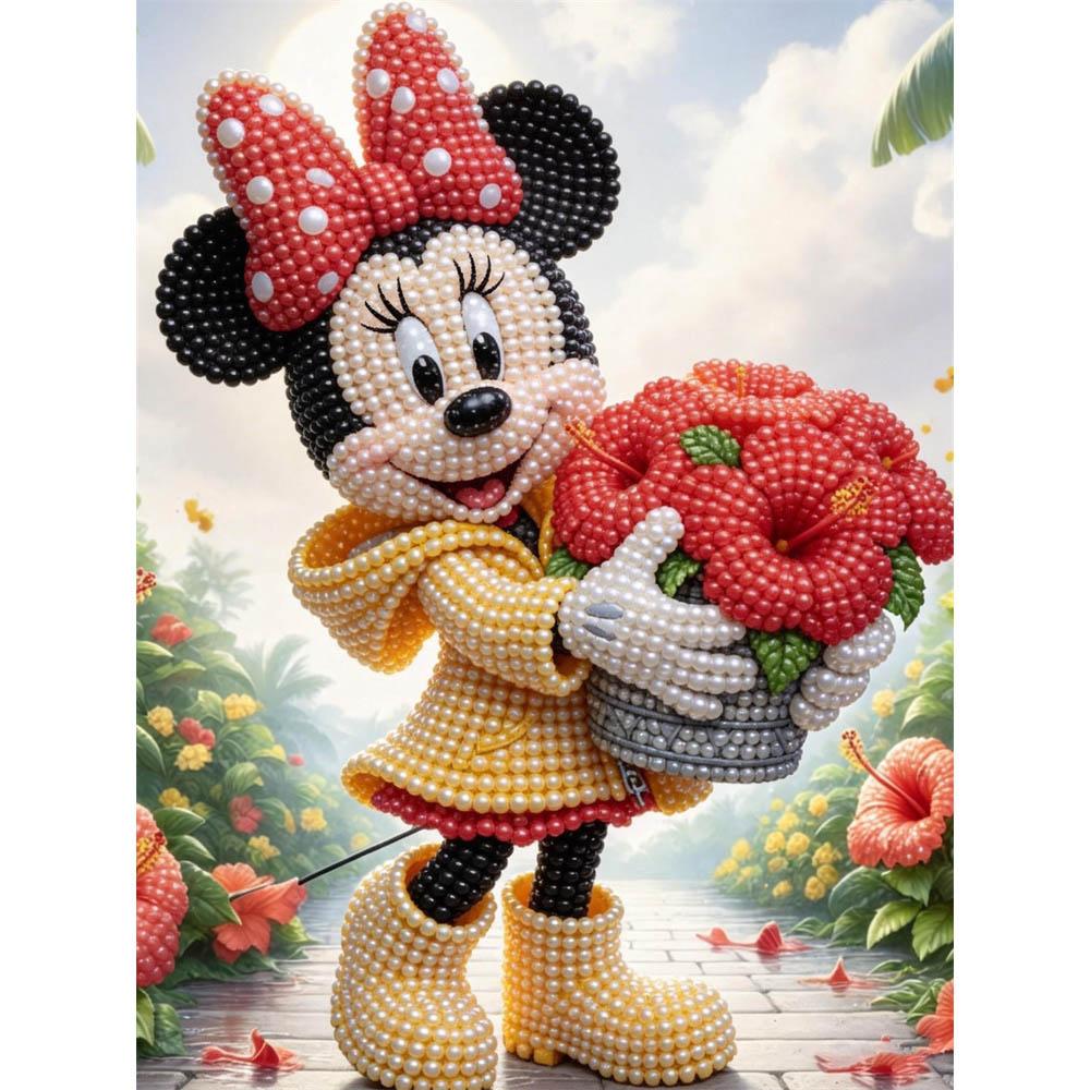 

Disney Pearl Painting Minnie Art Set Handmade Pearl Artwork Wall Decor Great Gift for Home or Office Environment 35x45cm