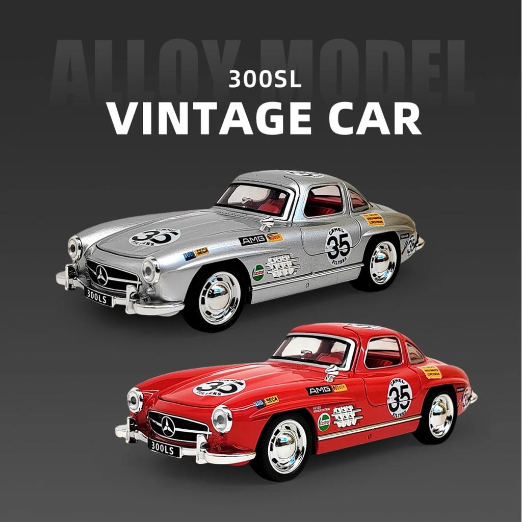 1/32 Benz 300SL 35# Vintage Classic Alloy Diecast Model Car Retro Classic Car Hobby Collectibles Racing Games for Children Gifts