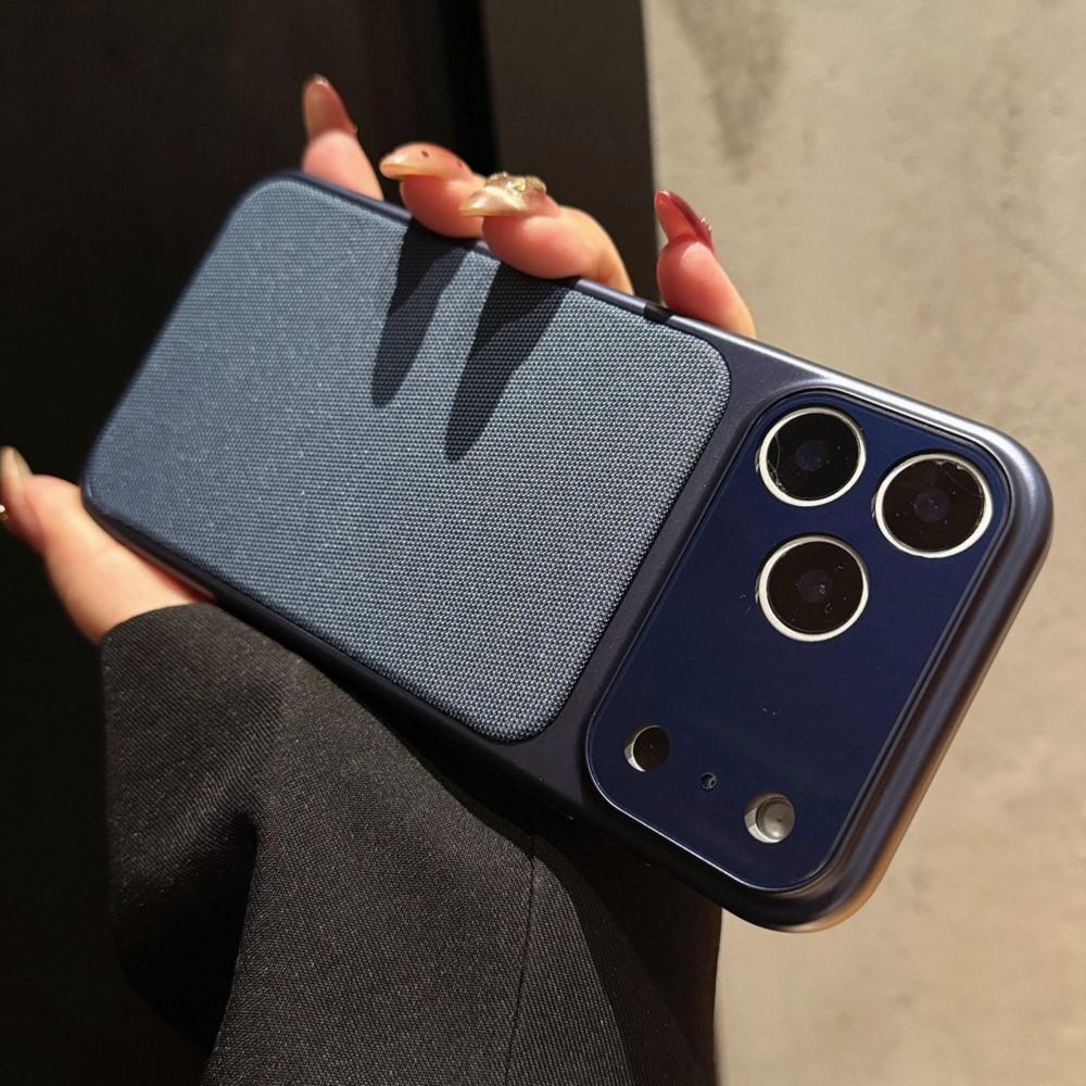 Tech Woven Fabric Leather Color Case for iPhone Air 17 16 15 14 13 12 11 Pro Max Matte Shockproof Camera Protection Cover