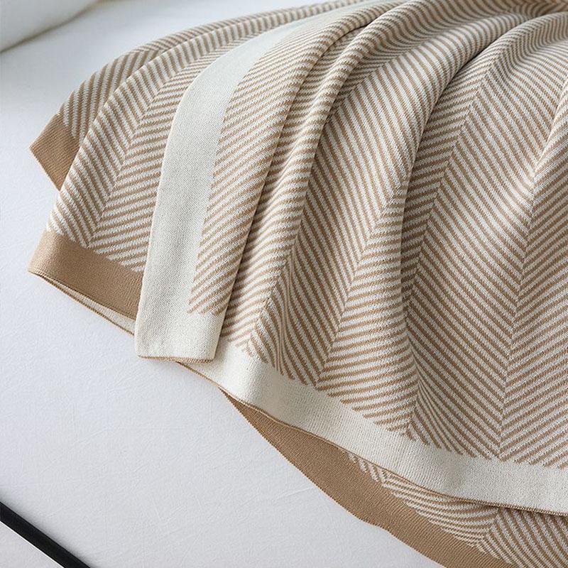 New Stripe Knitted Blanket And Bedspread Soft Leisure Sofa Cover Homestays El Bed End Towel Nap Blanket Cover Warm Shawl