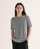 ANALOG MOOD Boucle Round Semi Short Sleeve Knit (Gray)