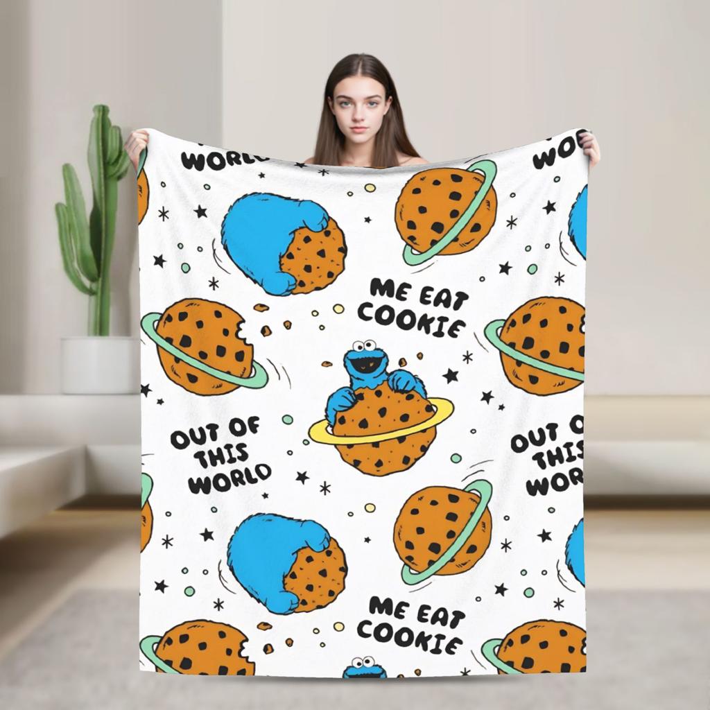 Cookie Monsters Blankets  Soft Warm Street Trend Plush Throw Blanket For Students Outdoor Flannel Bedspread Bed Cover