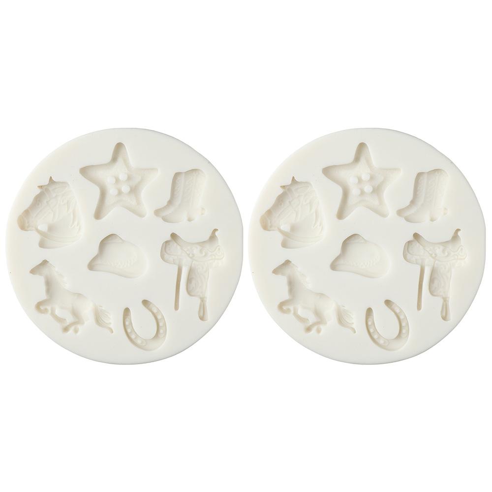 

2pcs Silicone Western Cowboy Theme Silicone Mould white 8.2*1cm western chocolate Mould cowboy chocolate Mould Chocolate светло-серый