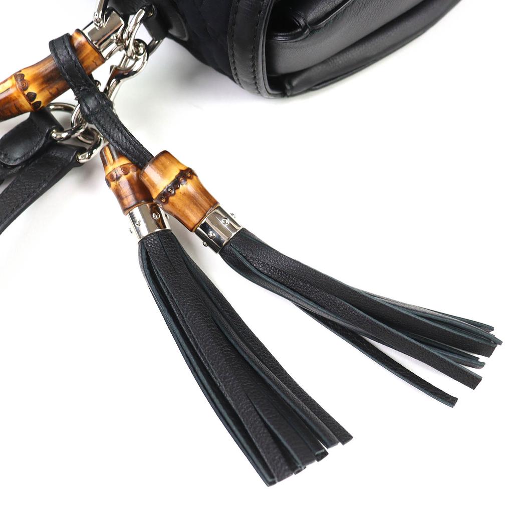 Excellent GUCCI Shoulder Bag Microsima New Bamboo 2-Way Handbag Chain 240241 Used