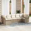 VidaXL 7-piece Garden Sofa Set with Beige Poly Rattan Cushions 3345511