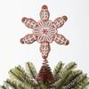 11.5CM Christmas Gingerbread Tree Topper Exquisite Sturdy Christmas Snowflake Treetop Ornament New Year Christmas Tree Topper