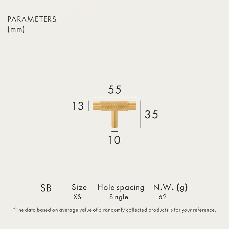 Dooroom Brass Furniture Handles Modern Knurled Antique Brass Cupboard Wardrobe Dresser Shoe Box Drawer Cabinet Knobs T-Bar