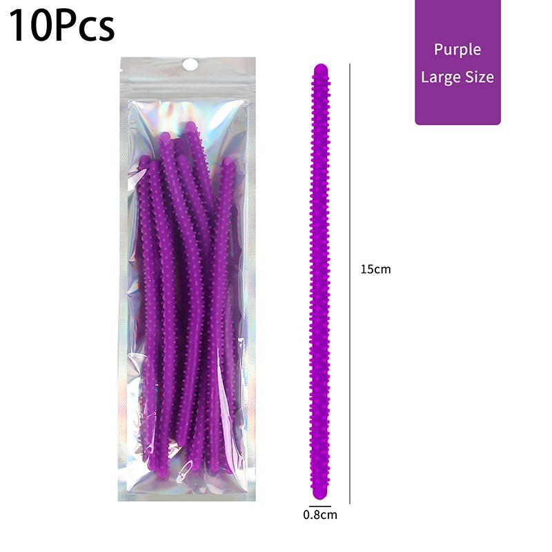 

10 шт. 6/8 мм силиконовые палочки-фейерверки для мужской завивки и окрашивания волос, инструменты для укладки, бигуди для создания волн и объема, бигуди-кукуруза L фиолетовый