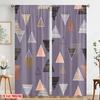 2pcs,2D Plane Printing Curtains Digital Printed Geometric Triangles Harmony Versatile Polyester (without Rod) Art Deco Festive