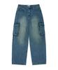 FILLUMINATE Washed Denim Cargo Pants - Indigo