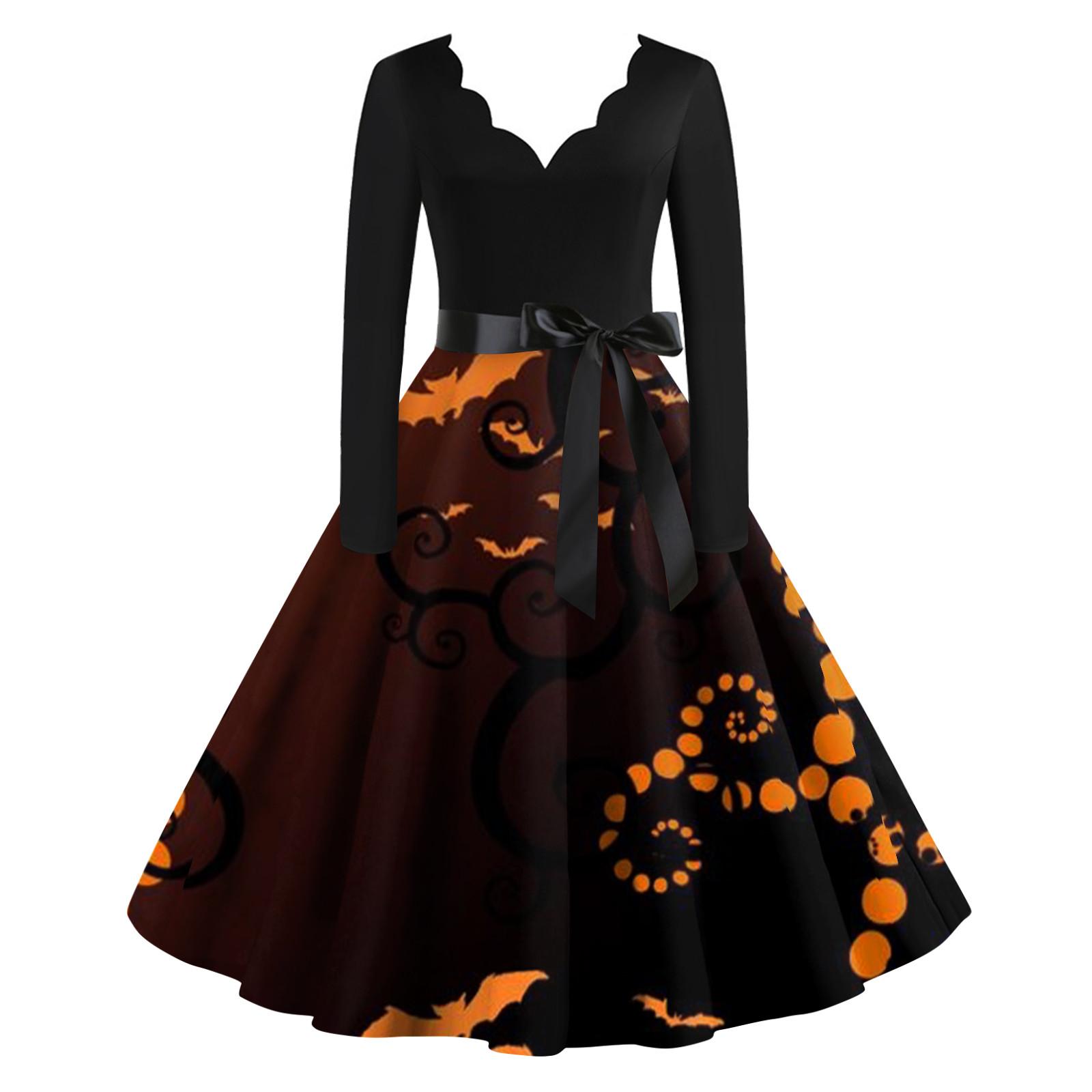 Женское винтажное классическое платье с вырезом на талии и галстуком-бабочкой с длинными — фото 4