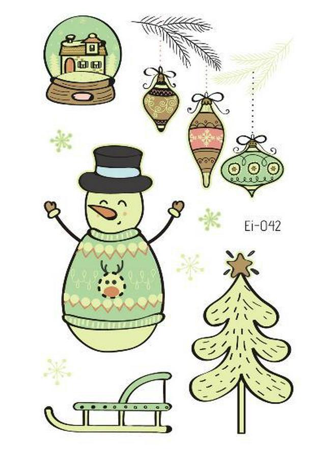 Ricalon Glow-in-the-Dark Waterproof Christmas Temporary Tattoos for Kids
