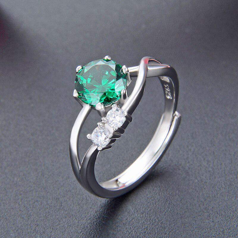 

Танцизное женское классическое кольцо из стерлингового серебра 925 пробы с цирконом, женские ювелирные изделия, свадебное обещание, подарок для вечеринки Resizable