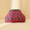 Knitted bag, striped clutch bag, women's flying woven clouds, versatile temperament, portable cosmetic bag, large capacity